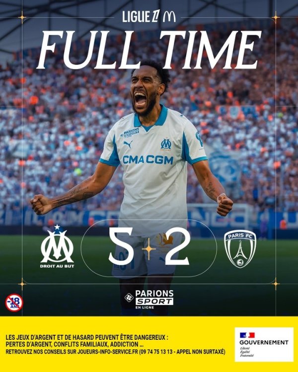 Aubameyang ghi được & Greenwood s Shot! Marseille 5-2 Paris FC, giành chiến thắng đầu tiên trong Ligue 1 trong mùa giải mới